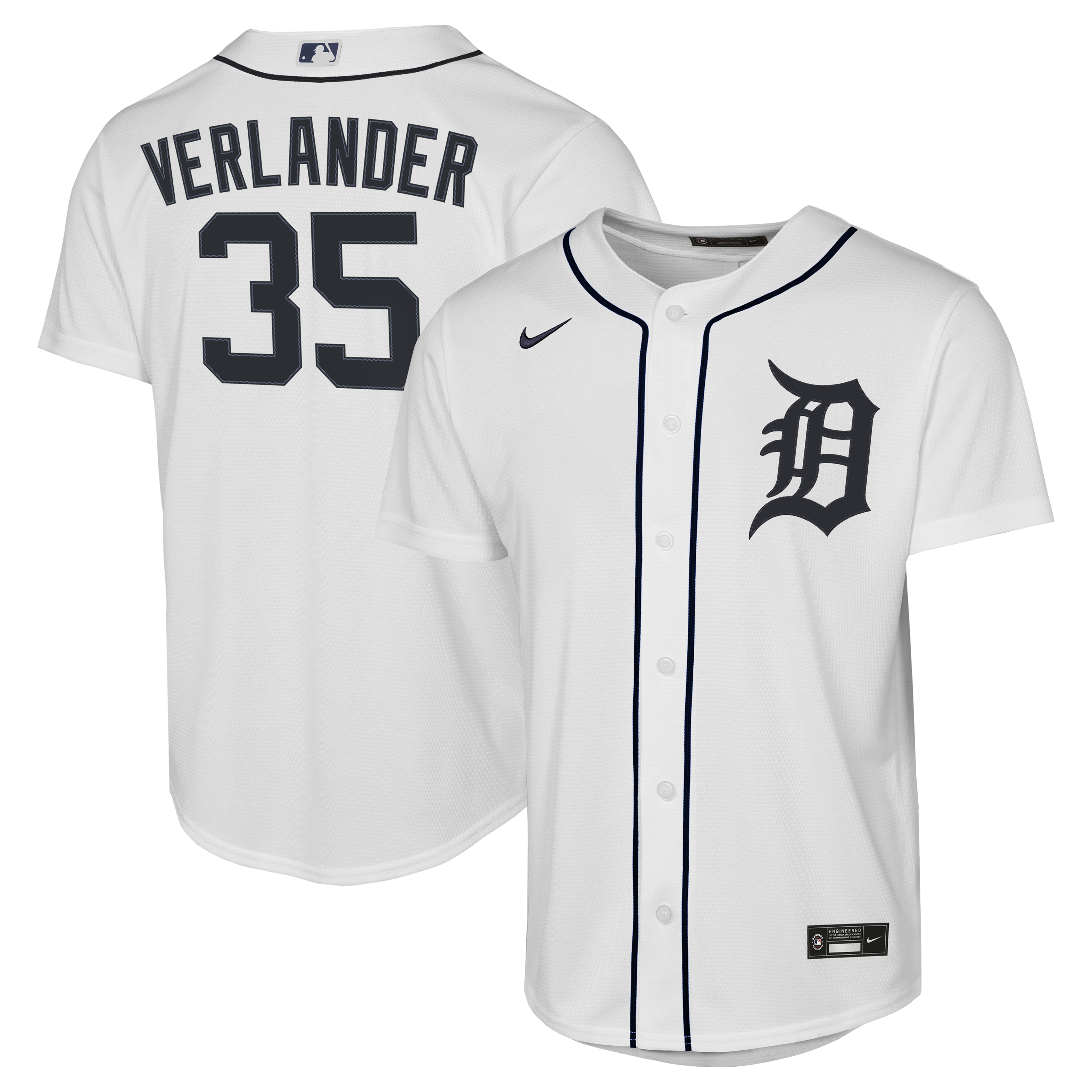 Youth Detroit Tigers Justin Verlander Nike White Home Replica Jersey