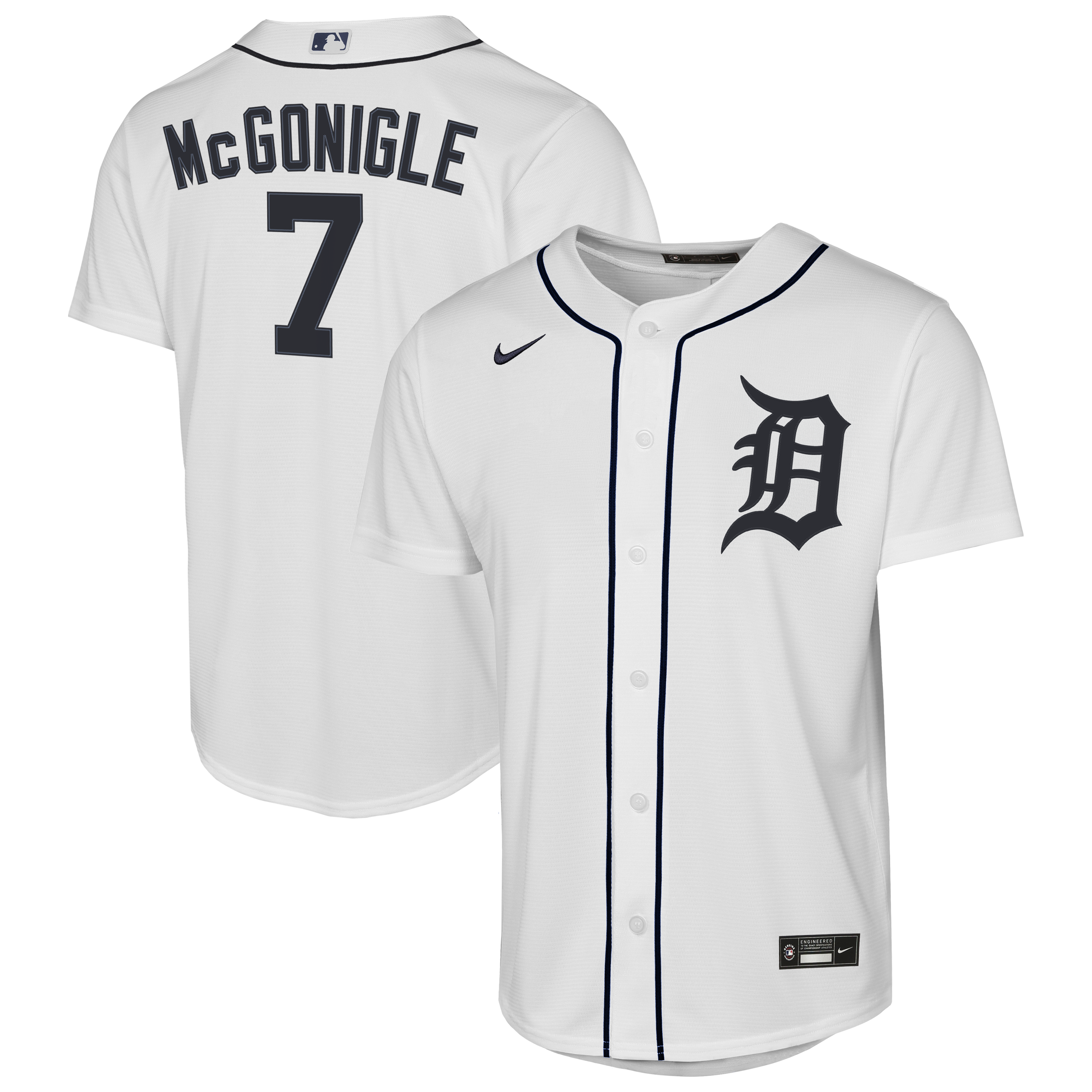 Youth Detroit Tigers Kevin McGonigle Nike White Home Replica Jersey