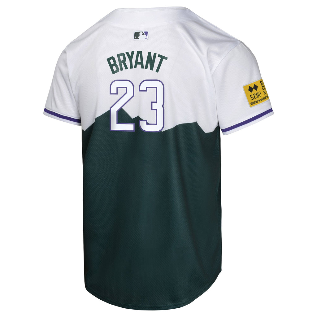 Youth Colorado Rockies Kris Bryant Nike Green City Connect Limited Player Jersey - 4
