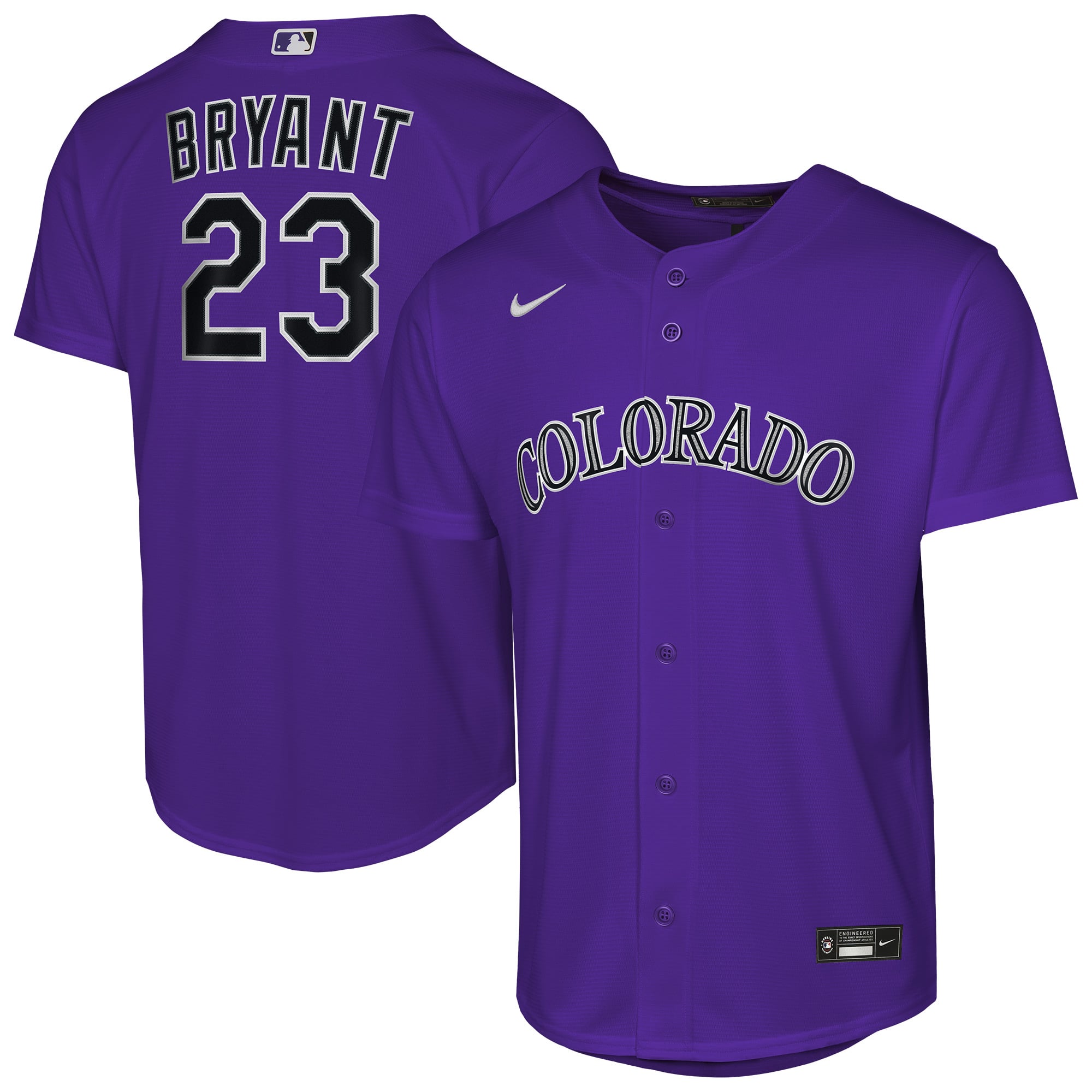 Youth Colorado Rockies Kris Bryant Nike Purple Alternate Replica Jersey