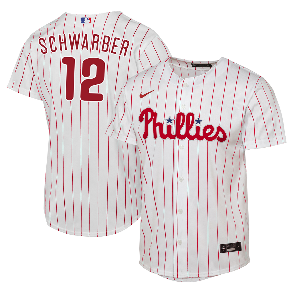 Youth Philadelphia Phillies Kyle Schwarber Nike White Home Replica Jersey - 2