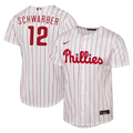 Youth Philadelphia Phillies Kyle Schwarber Nike White Home Replica Jersey
