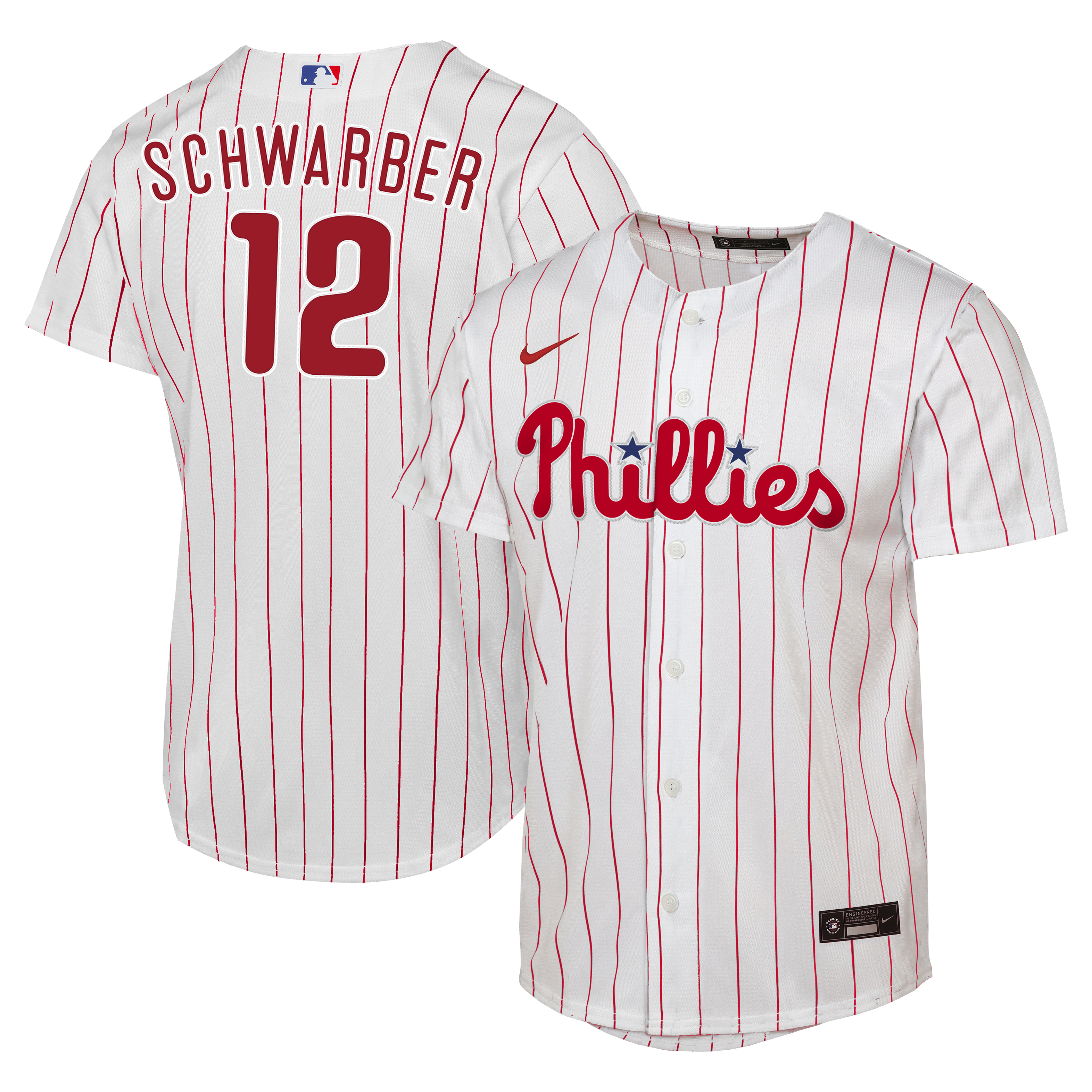 Youth Philadelphia Phillies Kyle Schwarber Nike White Home Replica Jersey