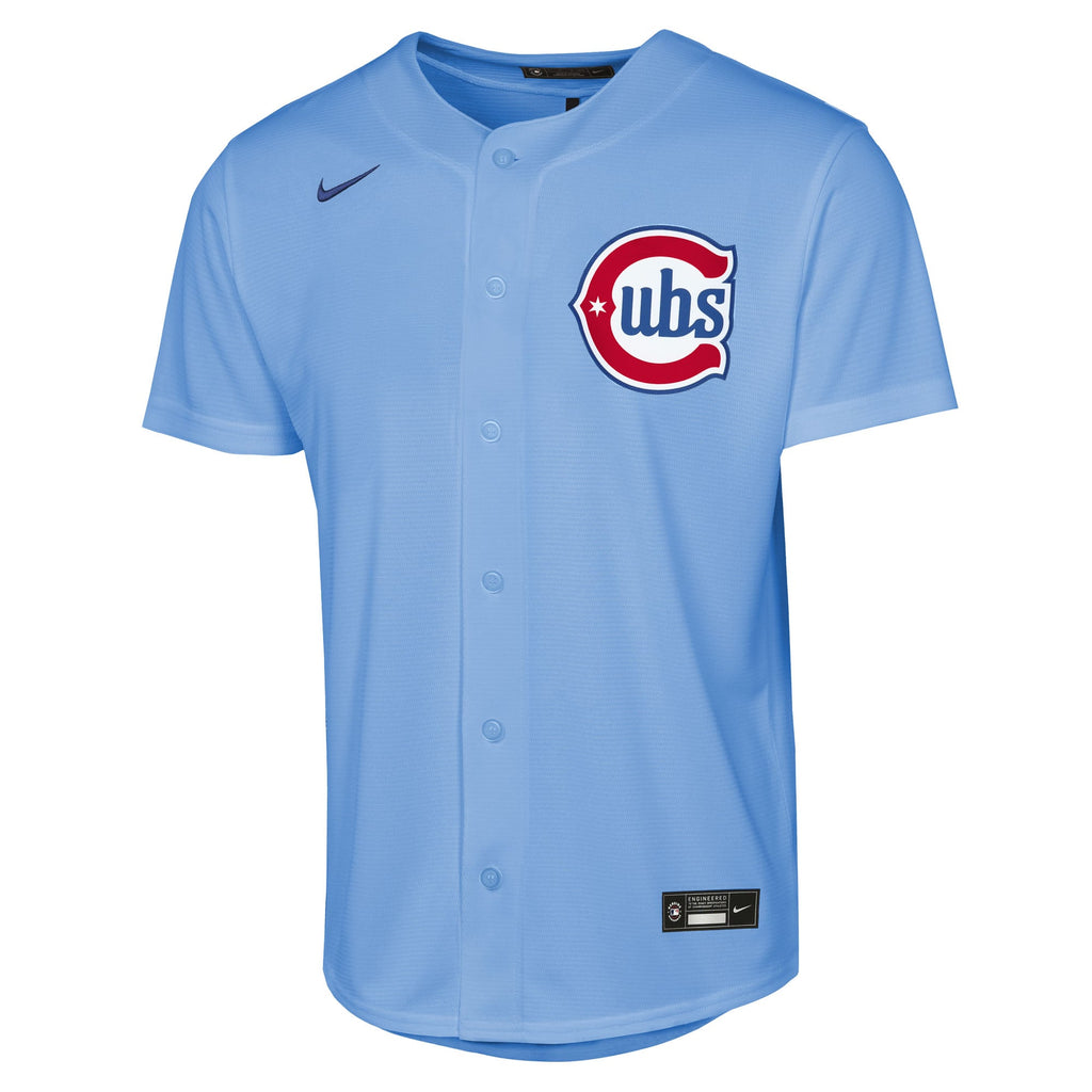 Youth Chicago Cubs Nike Light Blue Alternate Replica Jersey - 3