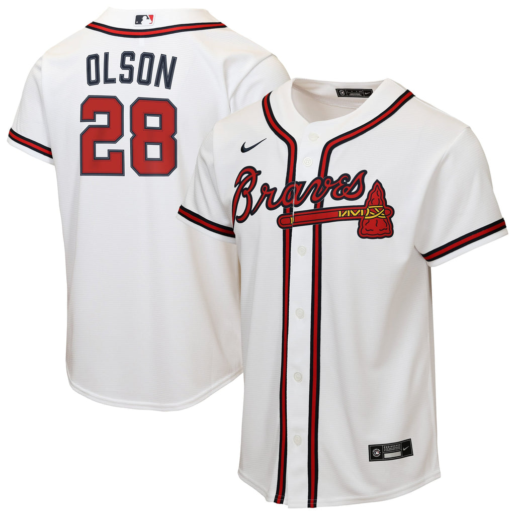 Youth Atlanta Braves Matt Olson Nike White Home Replica Jersey - 2