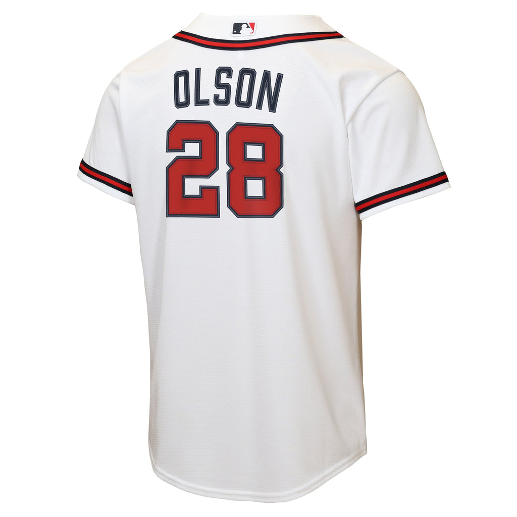Youth Atlanta Braves Matt Olson Nike White Home Replica Jersey - 4