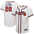 Youth Atlanta Braves Matt Olson Nike White Home Replica Jersey