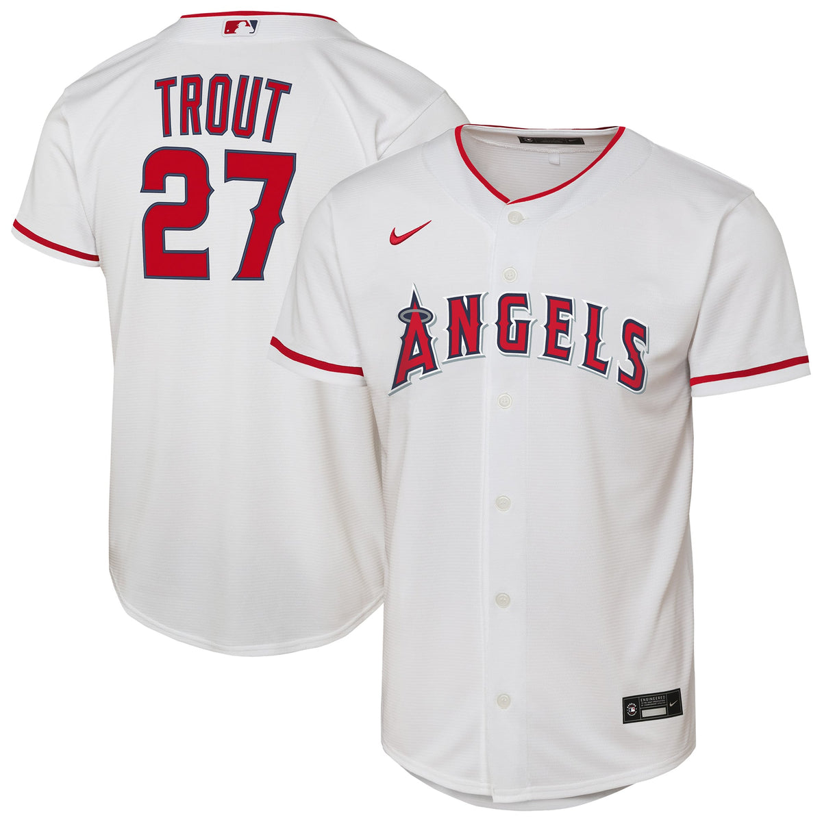 Youth Los Angeles Angels Mike Trout Nike White Home Replica Player Jersey - 2
