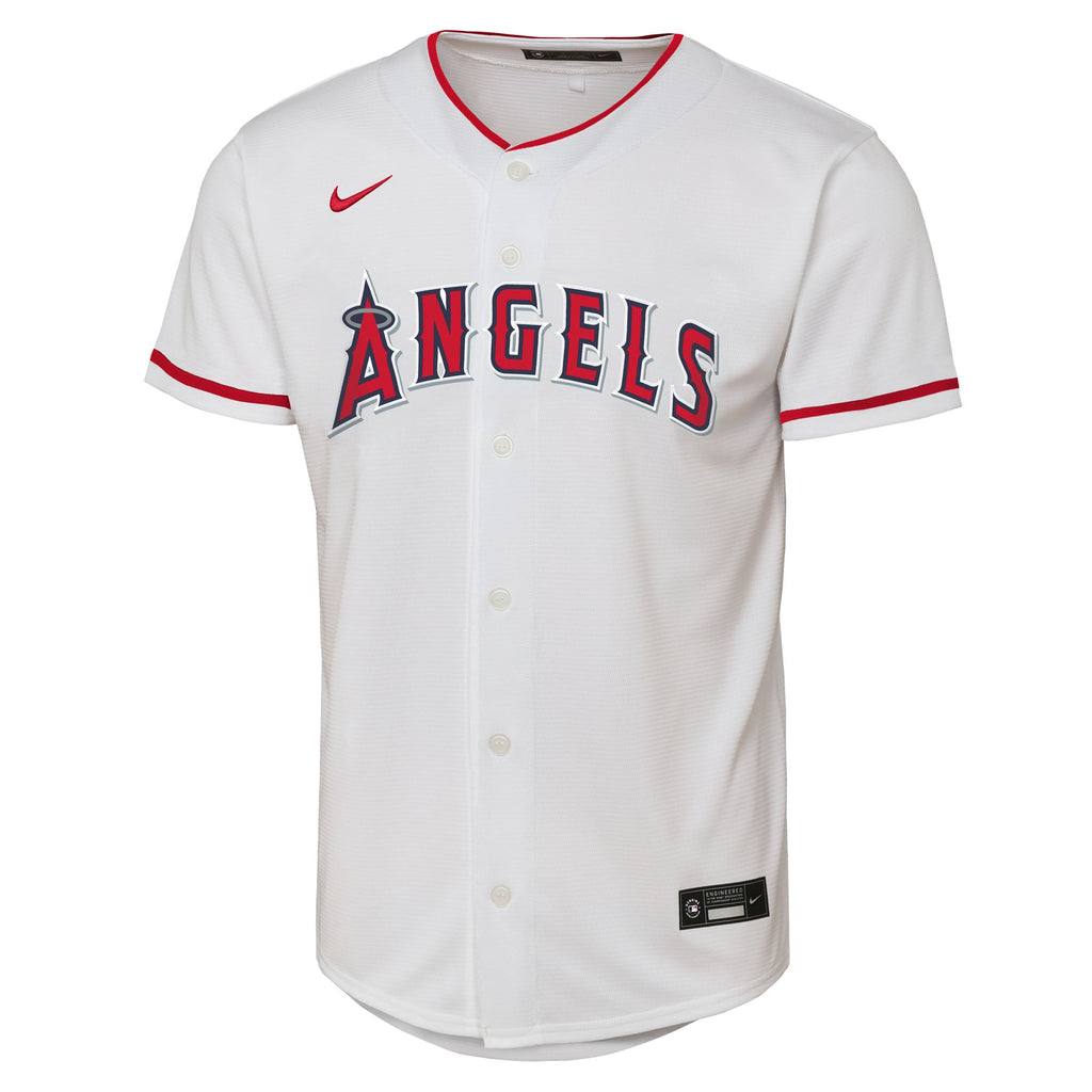 Youth Los Angeles Angels Mike Trout Nike White Home Replica Player Jersey - 3