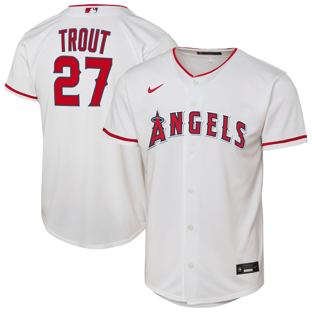 Youth Los Angeles Angels Mike Trout Nike White Home Replica Player Jersey