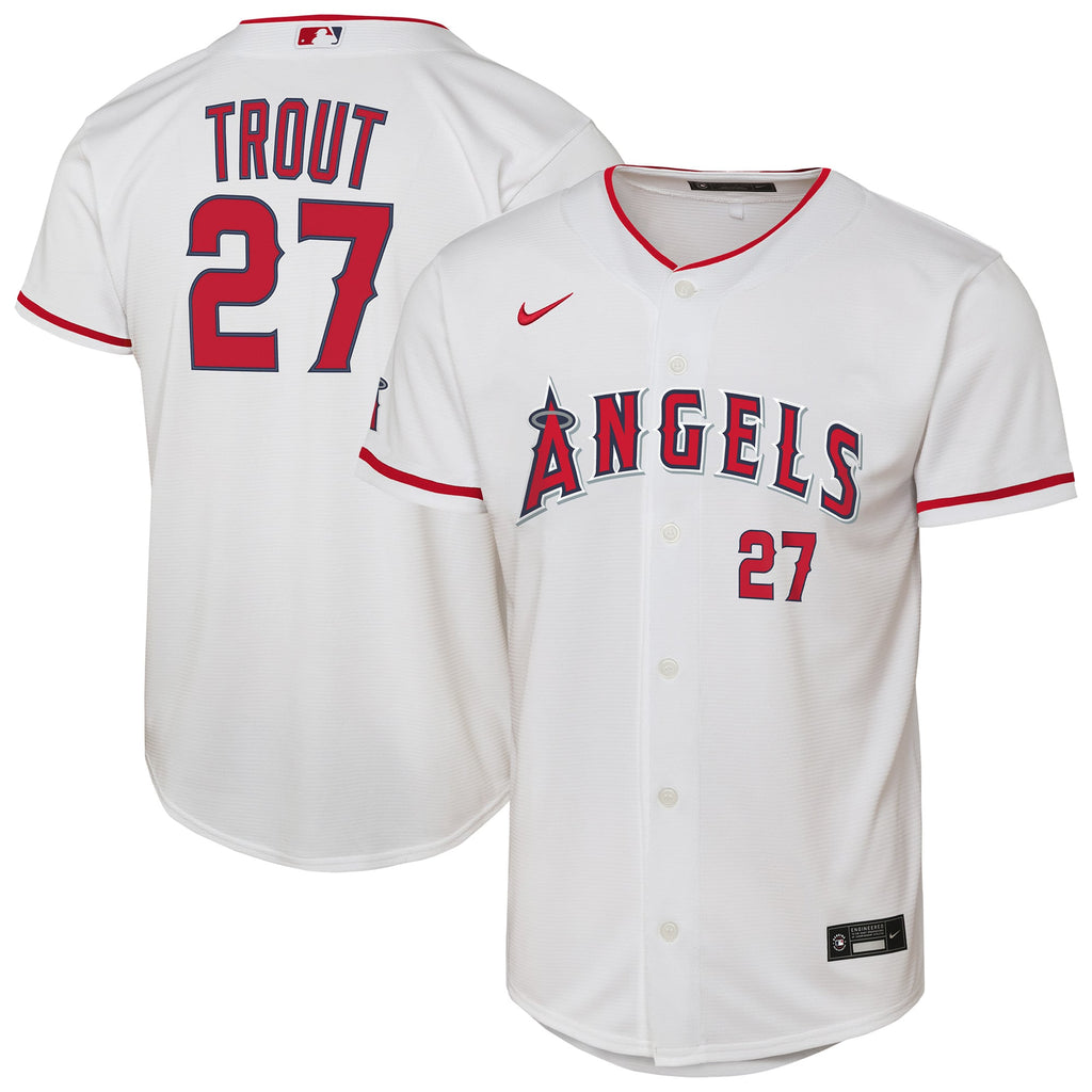 Youth Los Angeles Angels Mike Trout Nike White Home Stadium Player Jersey