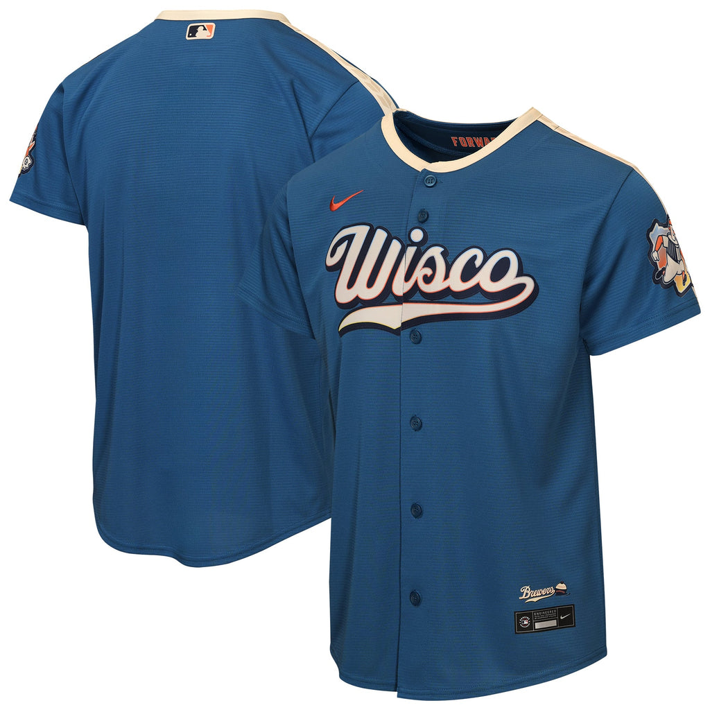 Youth Milwaukee Brewers Nike Mineral Blue 2026 City Connect Stadium Jersey - 2