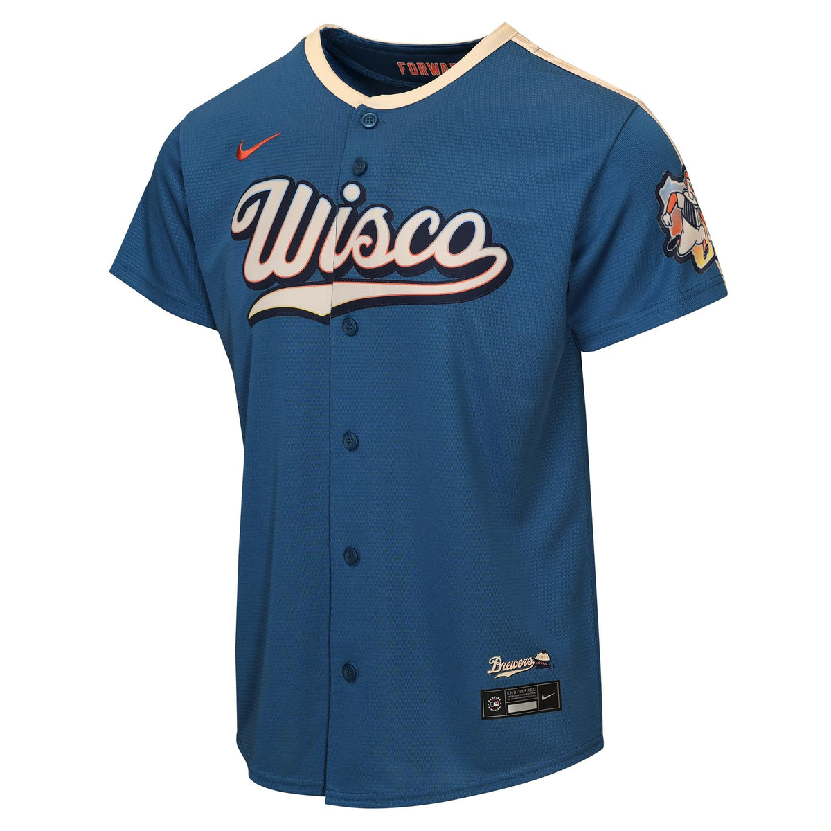 Youth Milwaukee Brewers Nike Mineral Blue 2026 City Connect Stadium Jersey - 3