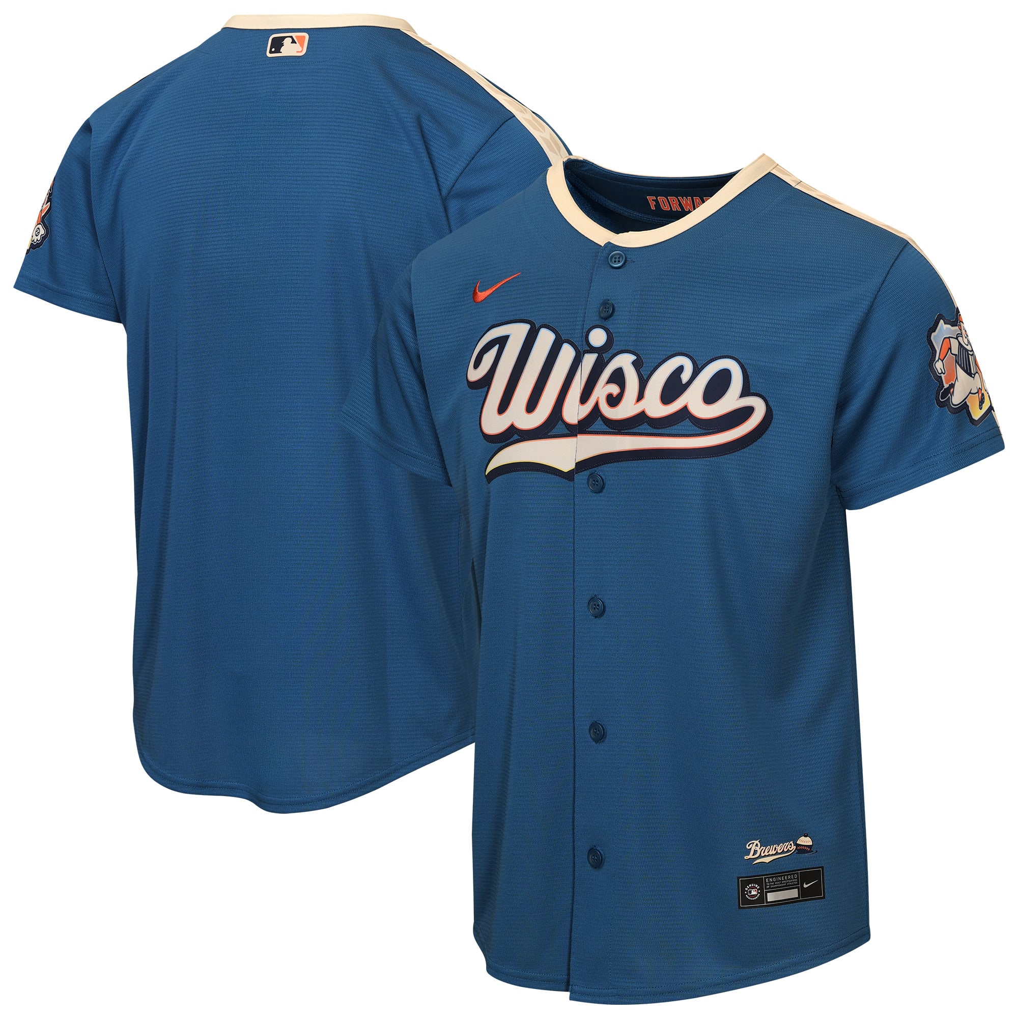 Youth Milwaukee Brewers Nike Mineral Blue 2026 City Connect Stadium Jersey