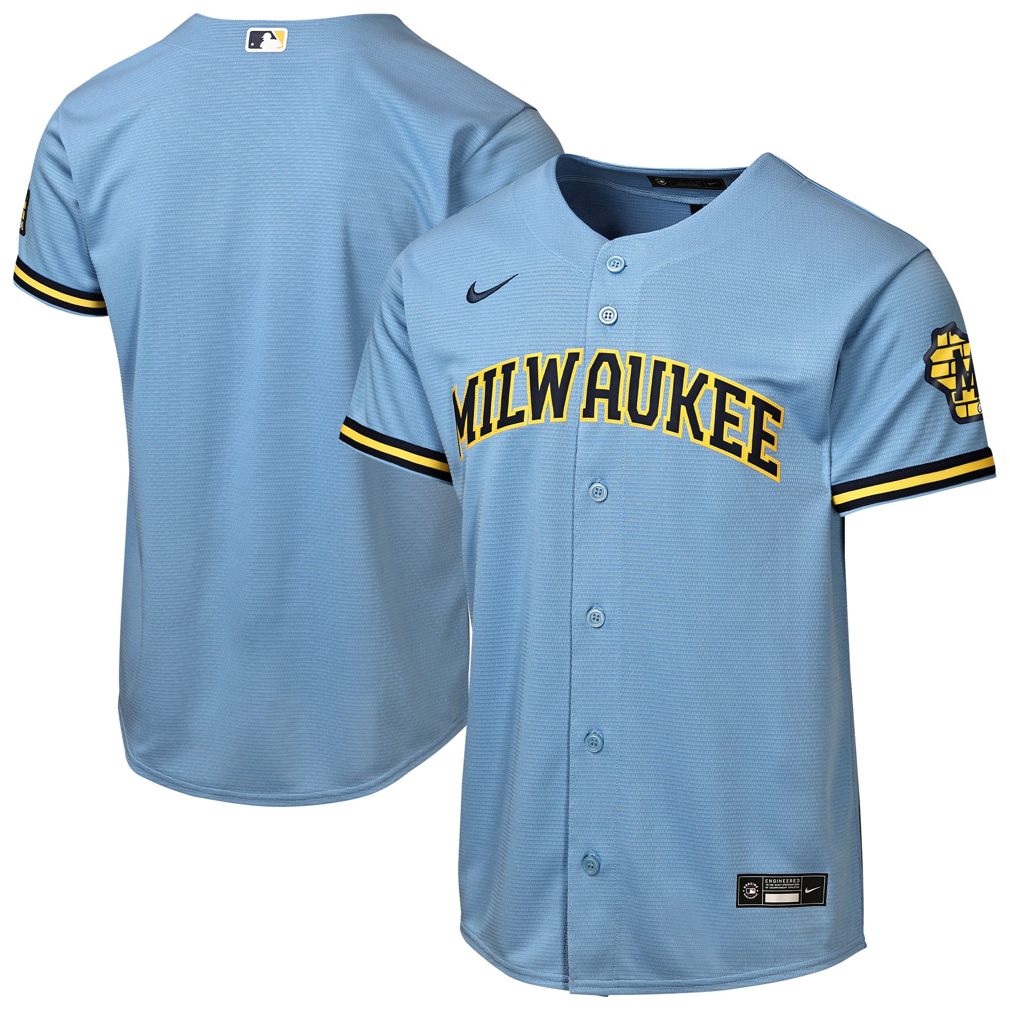 Youth Milwaukee Brewers Nike Powder Blue Road Stadium Jersey