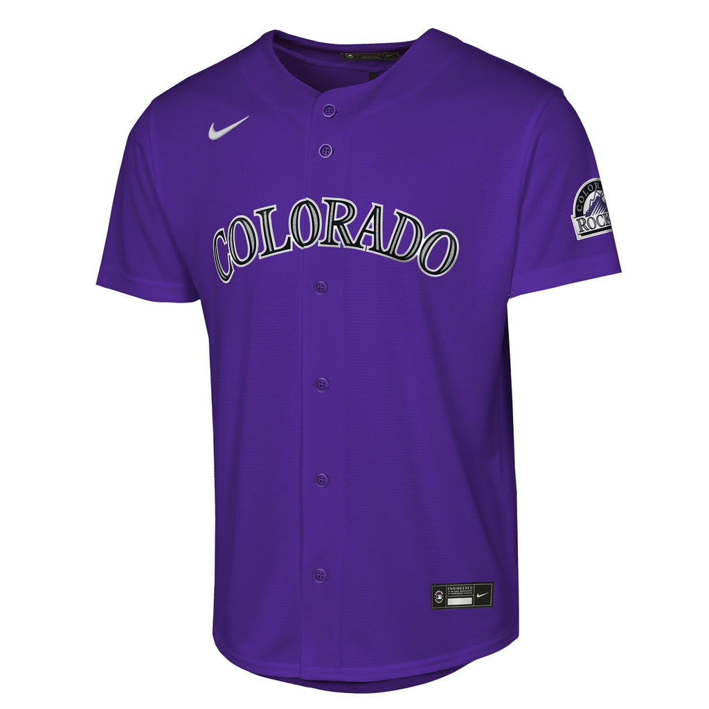Youth Colorado Rockies Nike Purple Alternate 2 Stadium Jersey - 3