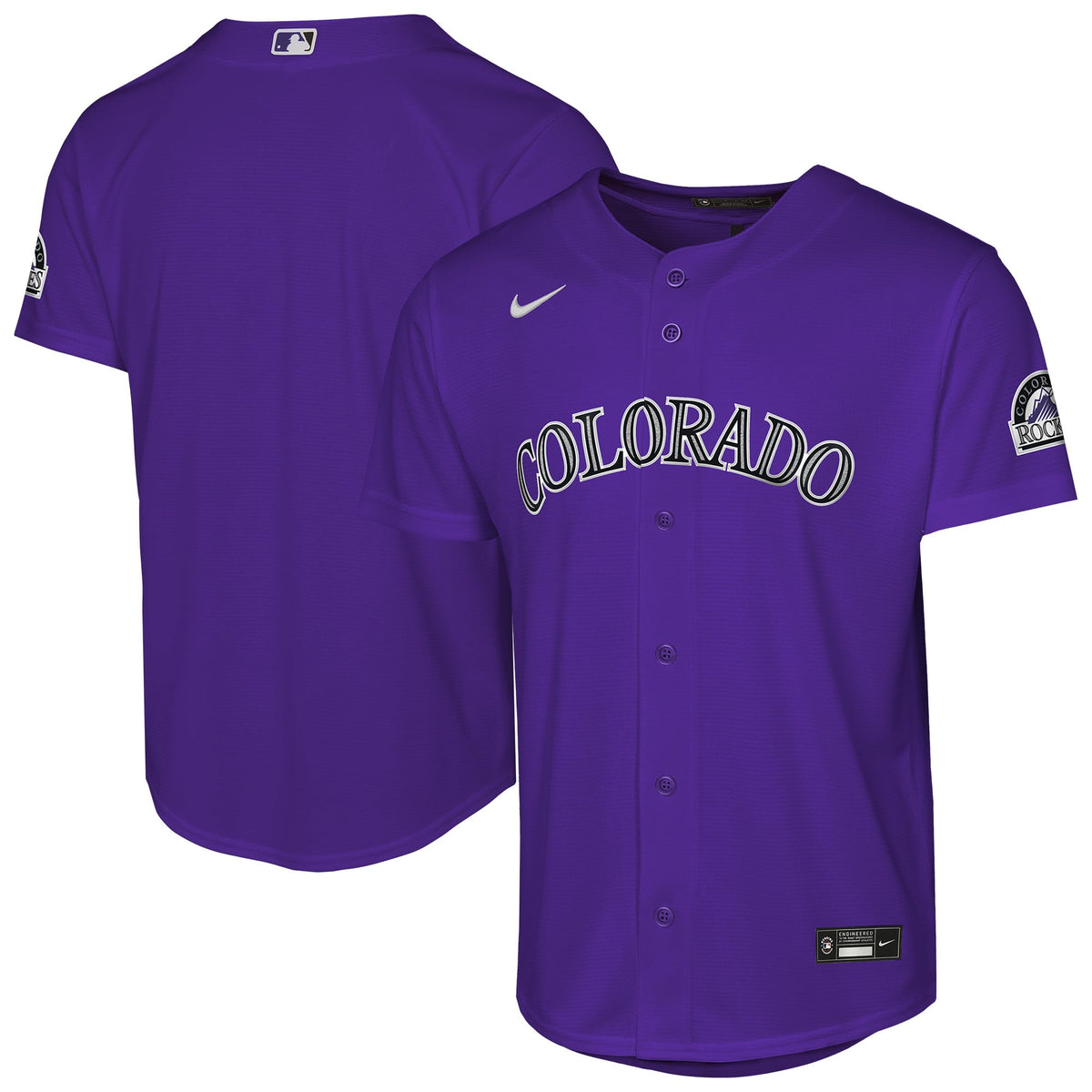 Youth Colorado Rockies Nike Purple Alternate 2 Stadium Jersey