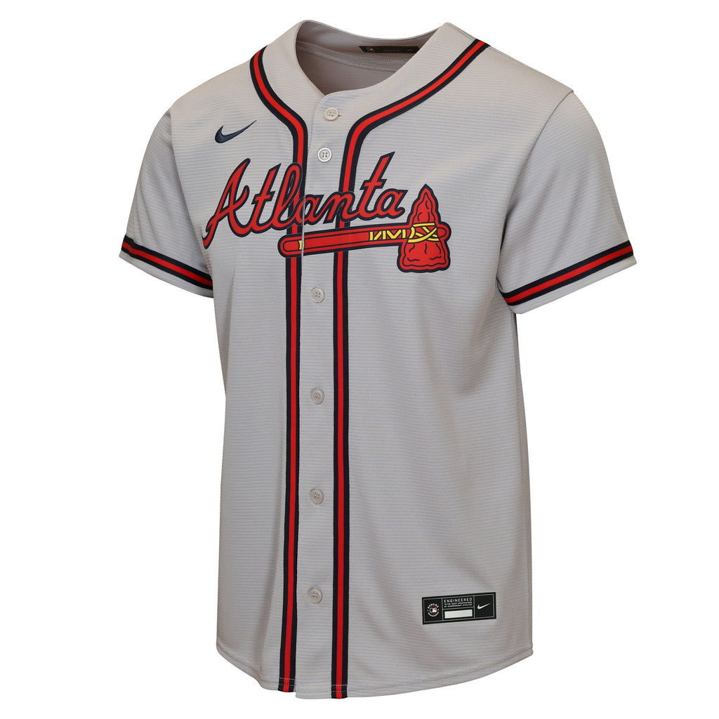 Youth Atlanta Braves Ronald Acuña Jr. Nike Gray Road Replica Jersey - 3