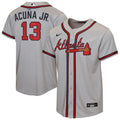 Youth Atlanta Braves Ronald Acuña Jr. Nike Gray Road Replica Jersey