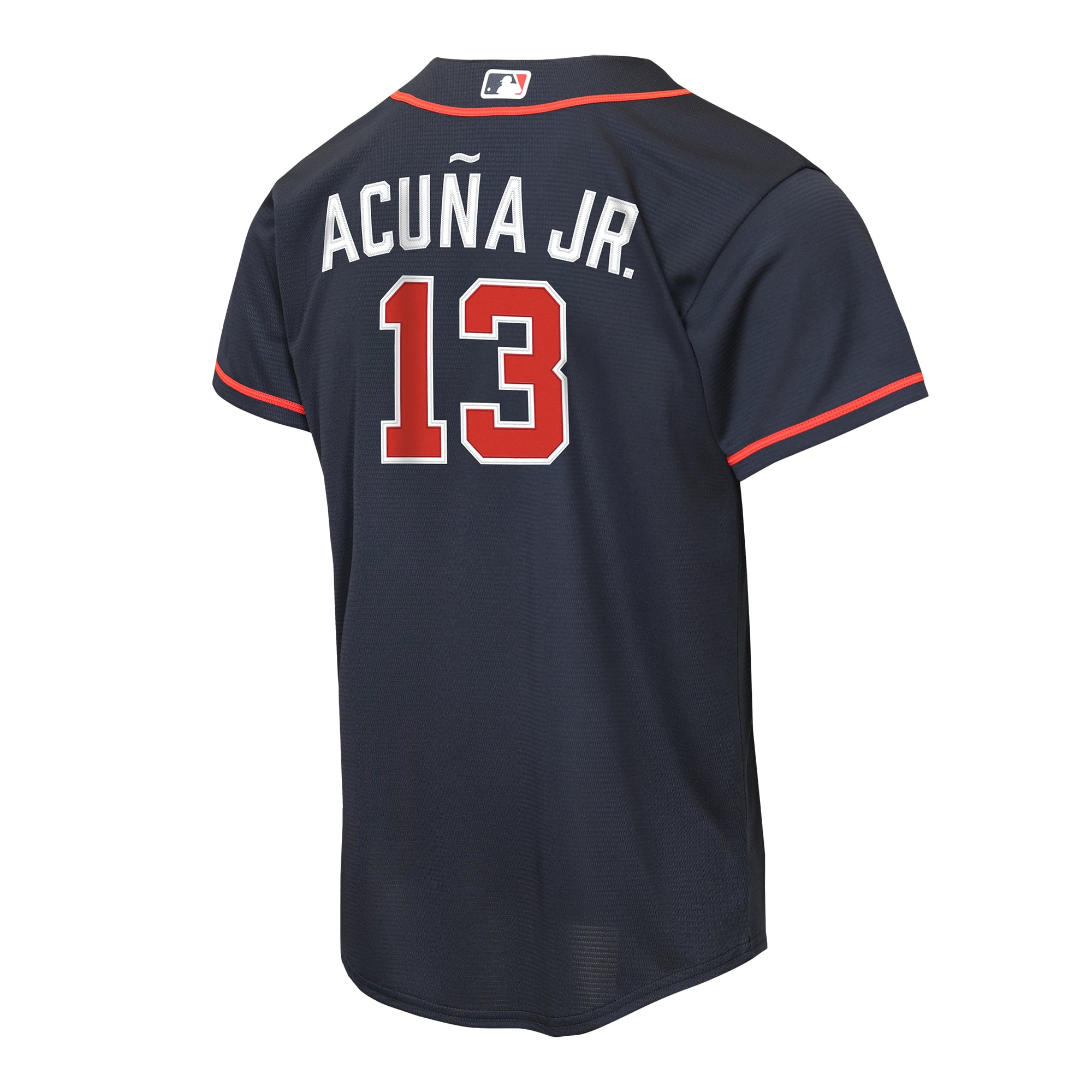 Youth Atlanta Braves Ronald Acuña Jr. Nike Navy Alternate Replica Jersey - 4
