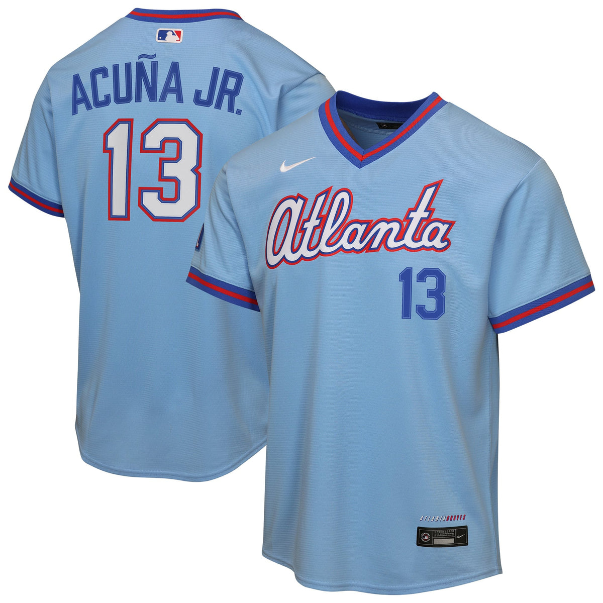 Youth Atlanta Braves Ronald Acuña Jr. Nike Powder Blue 2026 City Connect Stadium Jersey - 2