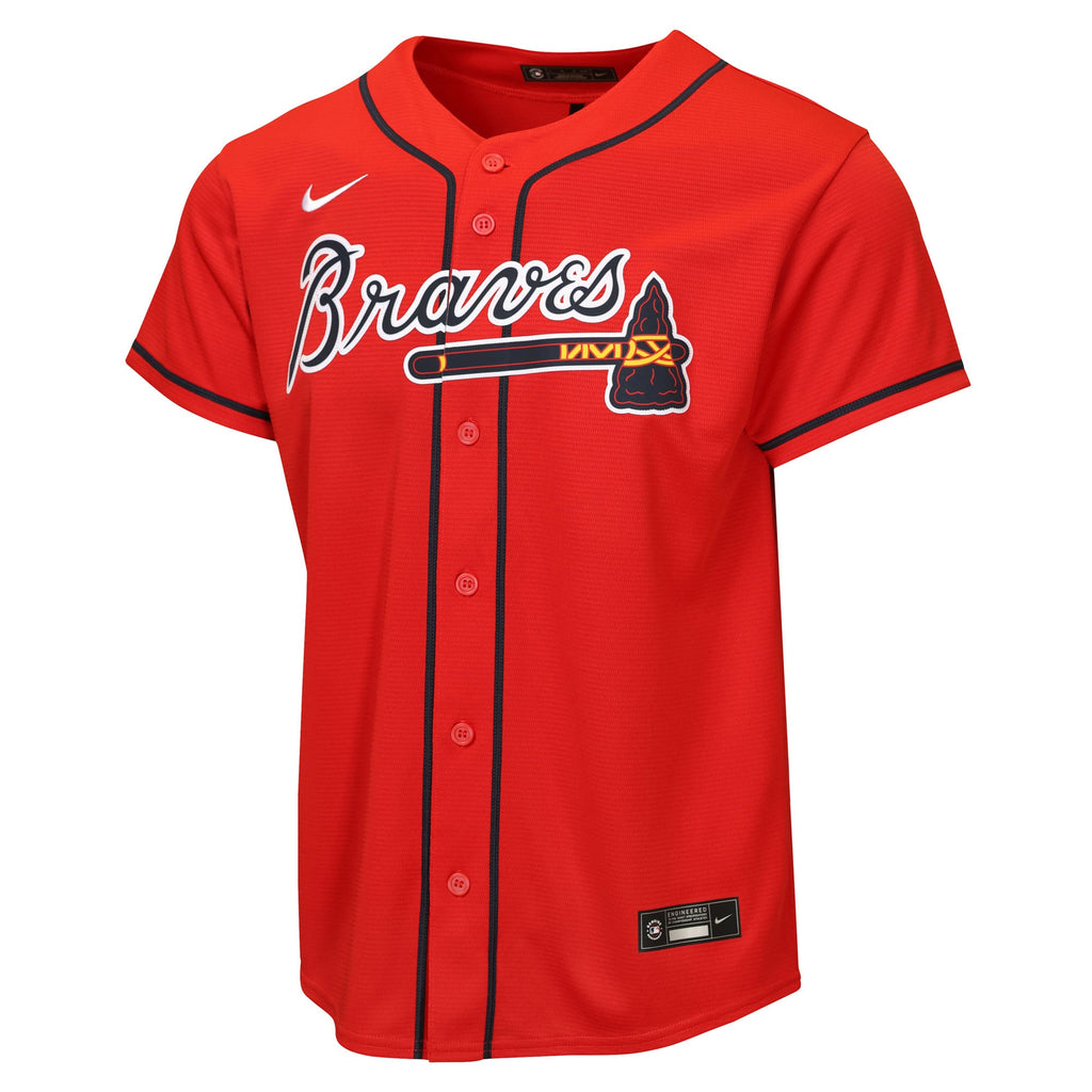 Youth Atlanta Braves Ronald Acuña Jr. Nike Red Alternate 2 Replica Jersey - 3