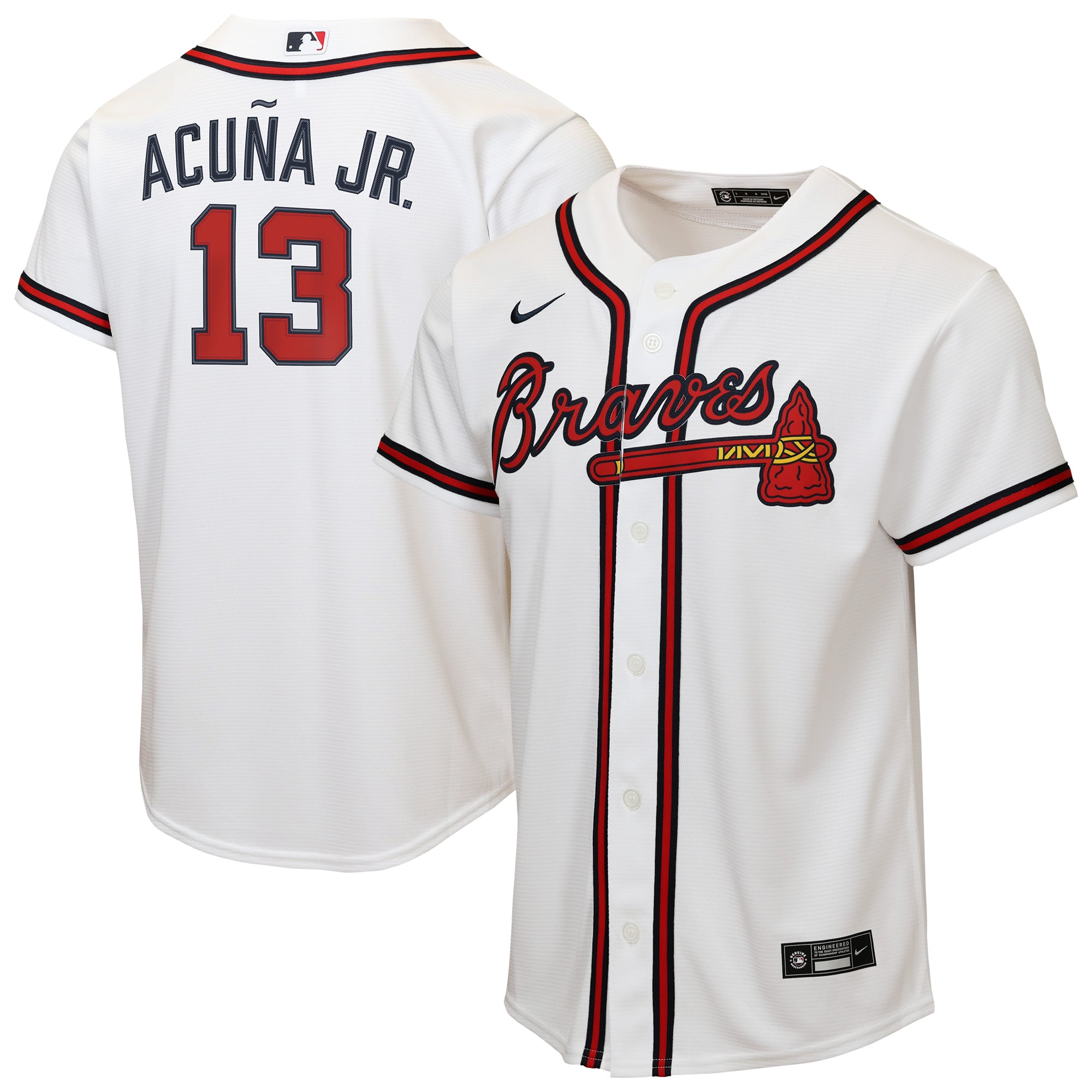 Youth Atlanta Braves Ronald Acuña Jr. Nike White Home Replica Player Jersey - 2
