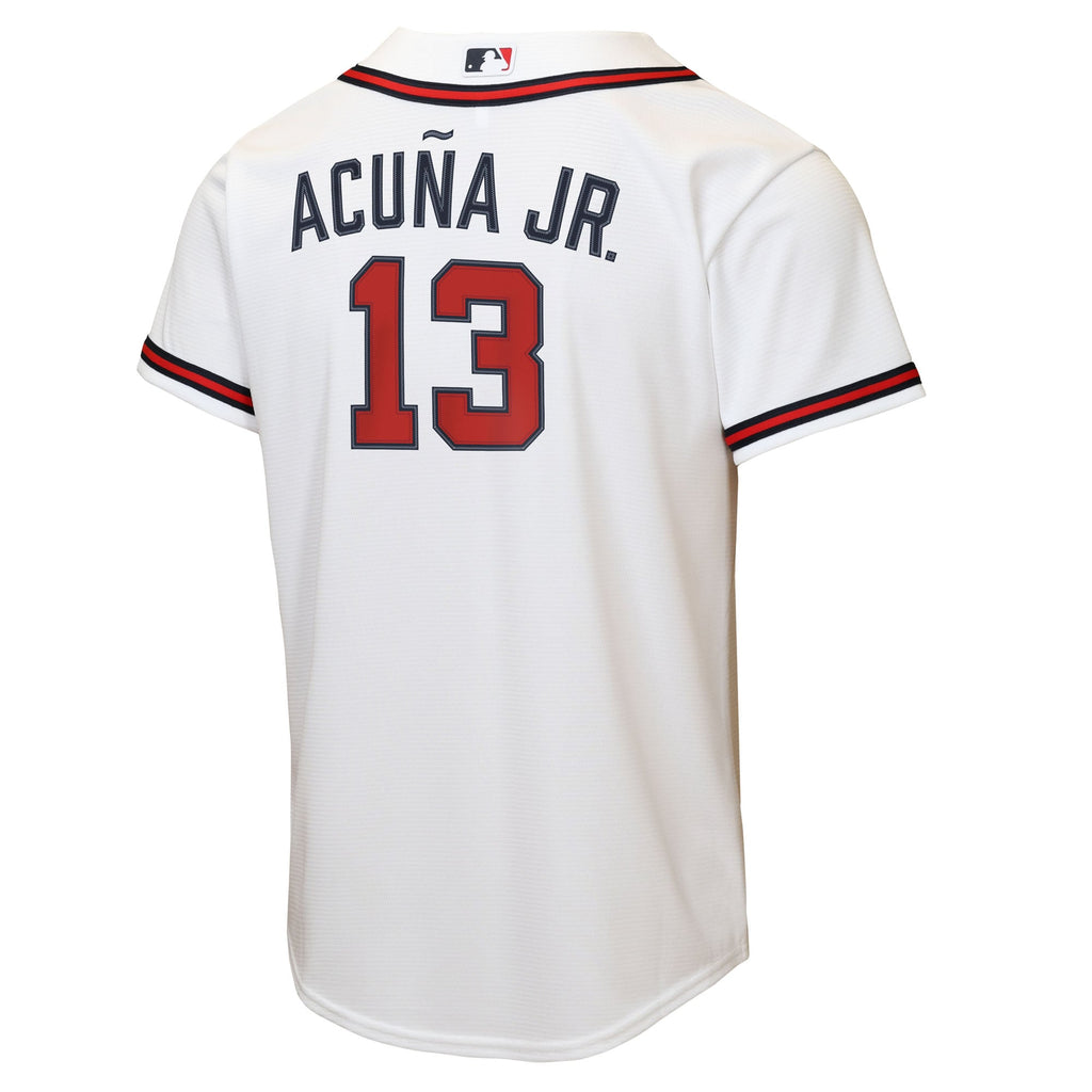 Youth Atlanta Braves Ronald Acuña Jr. Nike White Home Replica Player Jersey - 4