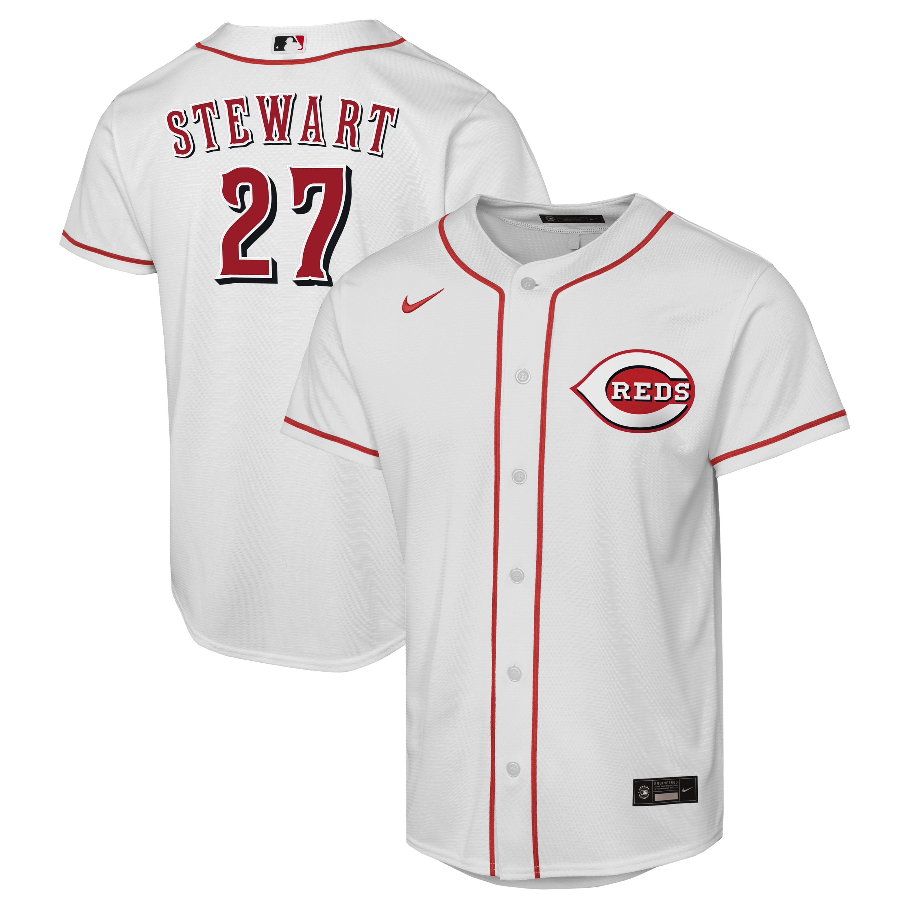Youth Cincinnati Reds Sal Stewart Nike White Home Replica Player Jersey - 2