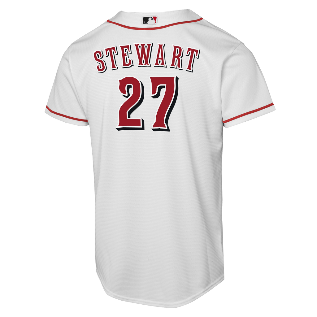 Youth Cincinnati Reds Sal Stewart Nike White Home Replica Player Jersey - 4
