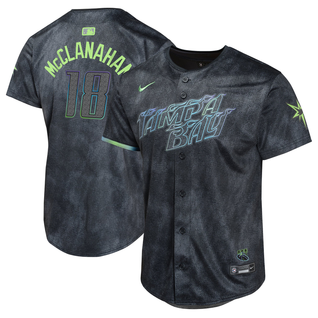 Youth Tampa Bay Rays Shane McClanahan Nike Charcoal 2024 City Connect Limited Player Jersey - 2
