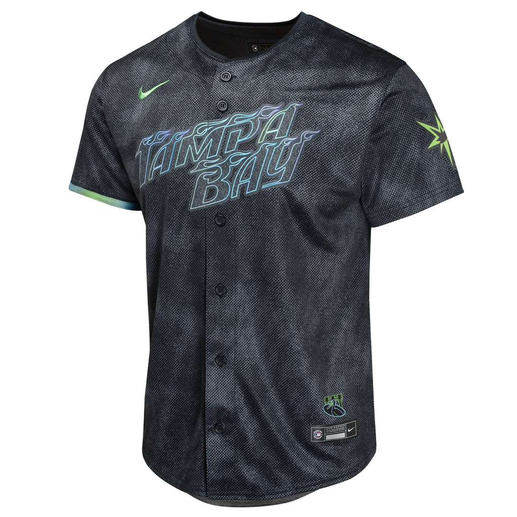 Youth Tampa Bay Rays Shane McClanahan Nike Charcoal 2024 City Connect Limited Player Jersey - 3