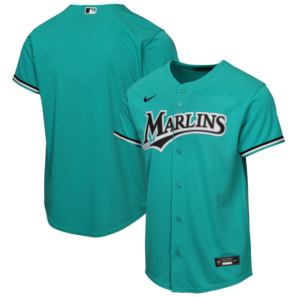 Youth Miami Marlins Nike Teal Alternate Replica Jersey - 2