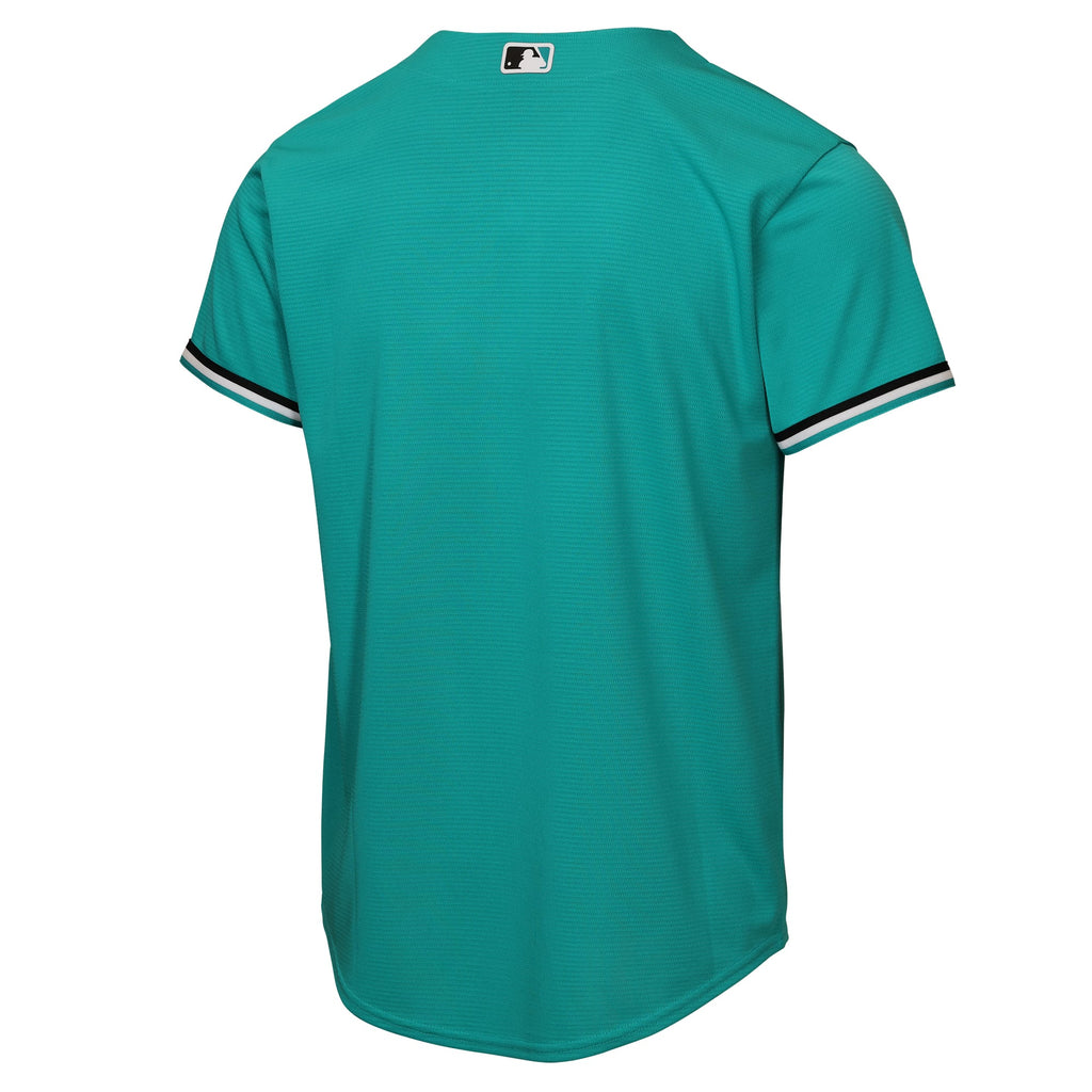 Youth Miami Marlins Nike Teal Alternate Replica Jersey - 4