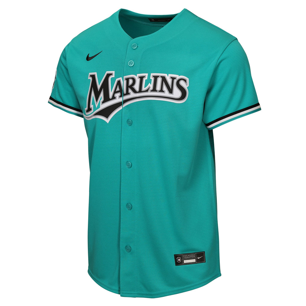 Youth Miami Marlins Nike Teal Alternate Stadium Jersey - 3
