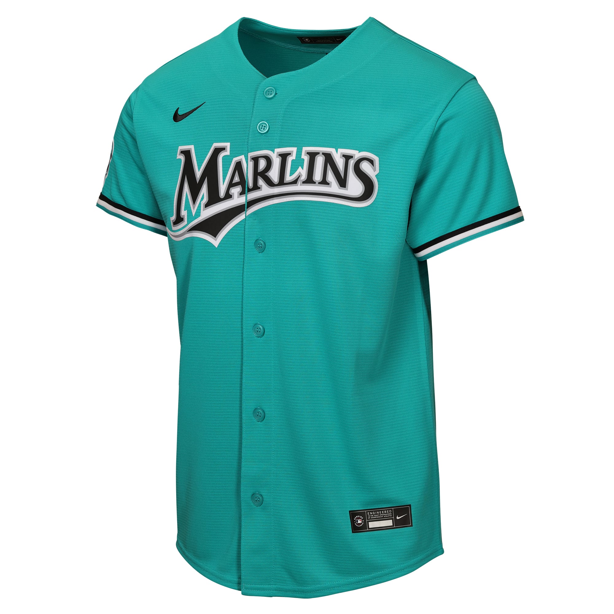 Youth Miami Marlins Nike Teal Alternate Stadium Jersey - 3