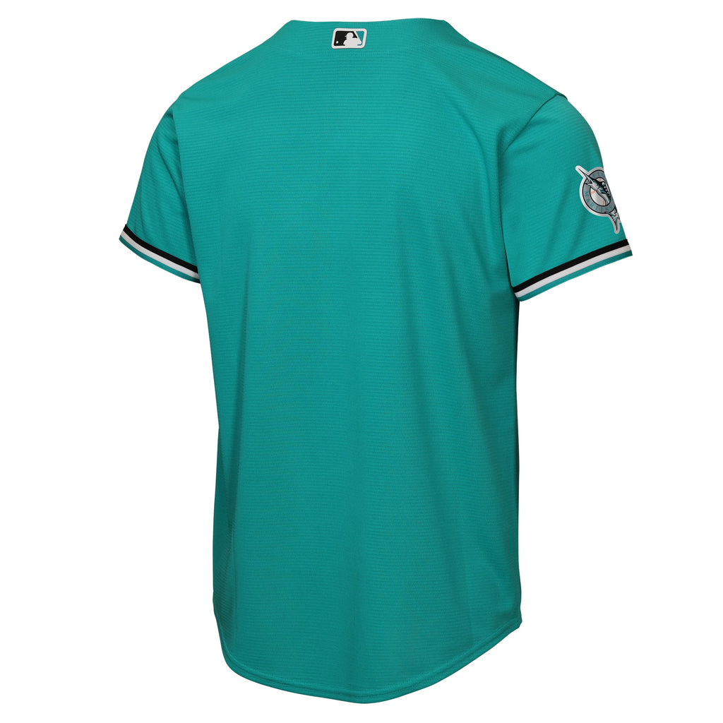 Youth Miami Marlins Nike Teal Alternate Stadium Jersey - 4