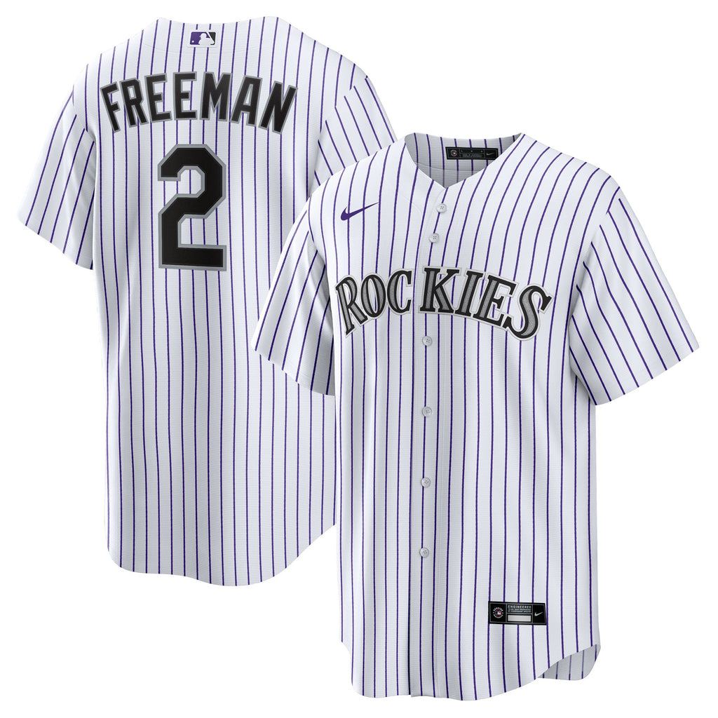 Youth Colorado Rockies Tyler Freeman Nike White Home Replica Jersey - 2