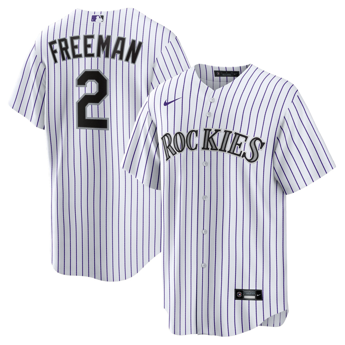 Youth Colorado Rockies Tyler Freeman Nike White Home Replica Jersey - 2