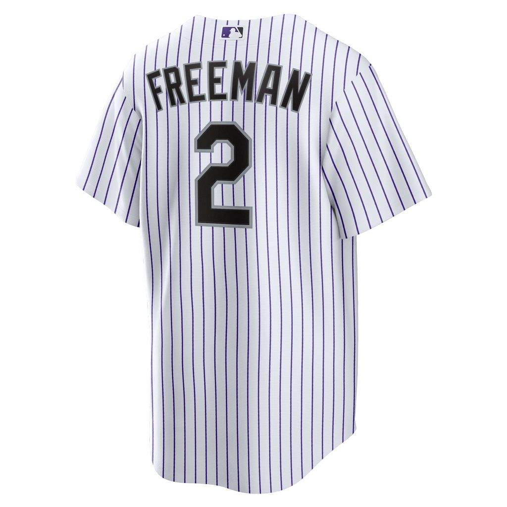 Youth Colorado Rockies Tyler Freeman Nike White Home Replica Jersey - 4