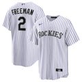 Youth Colorado Rockies Tyler Freeman Nike White Home Replica Jersey