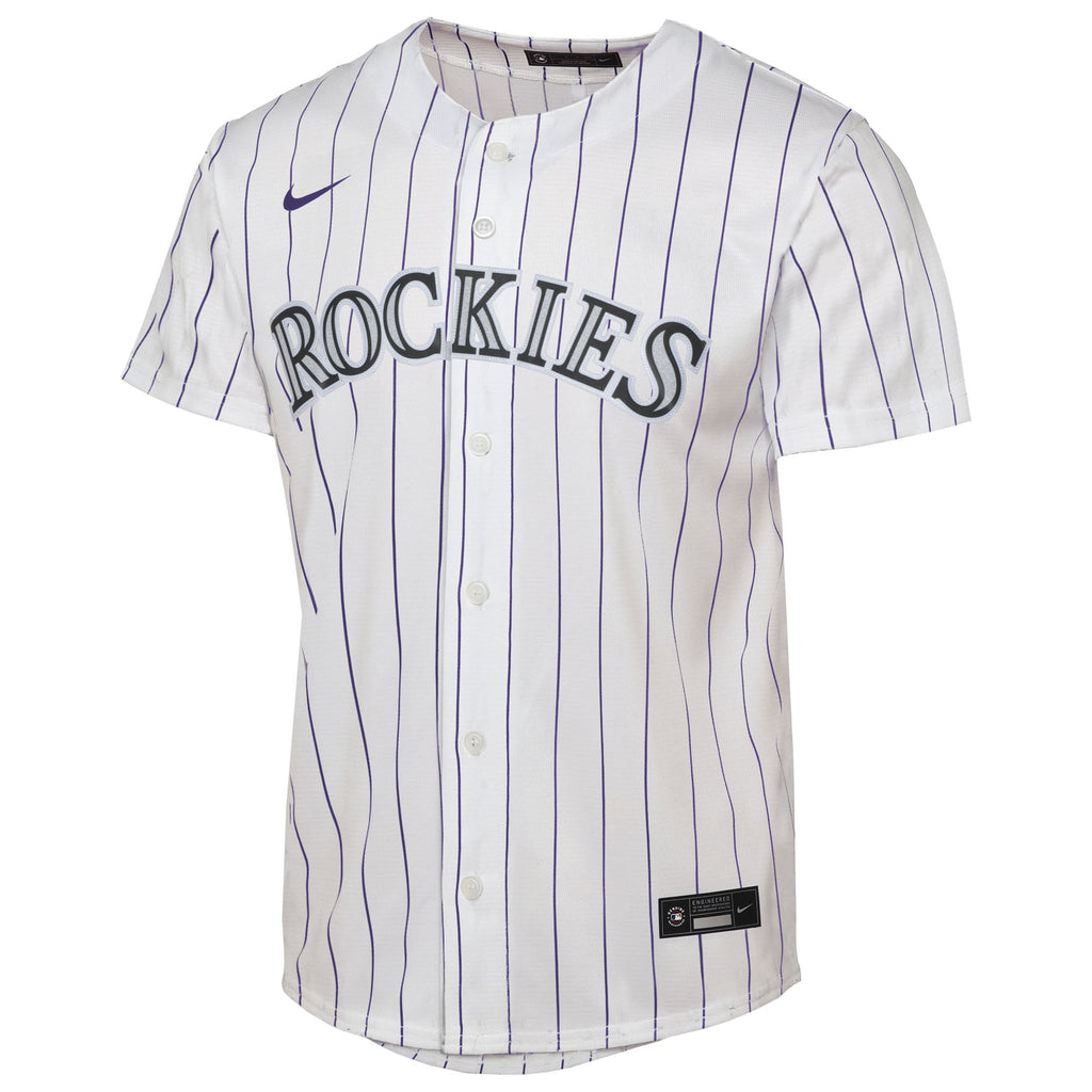 Youth Colorado Rockies Nike White Home Replica Jersey - 3
