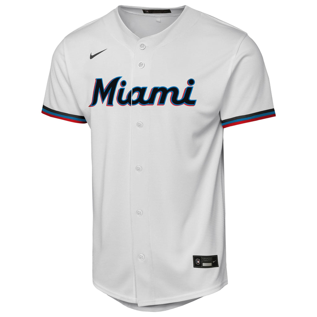 Youth Miami Marlins Nike White Home Replica Jersey - 3