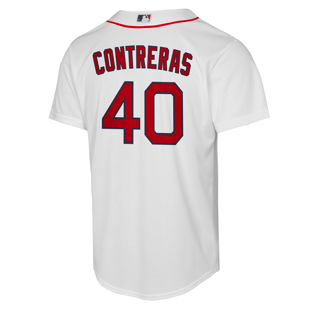 Youth Boston Red Sox Willson Contreras Nike White Home Replica Jersey - 4