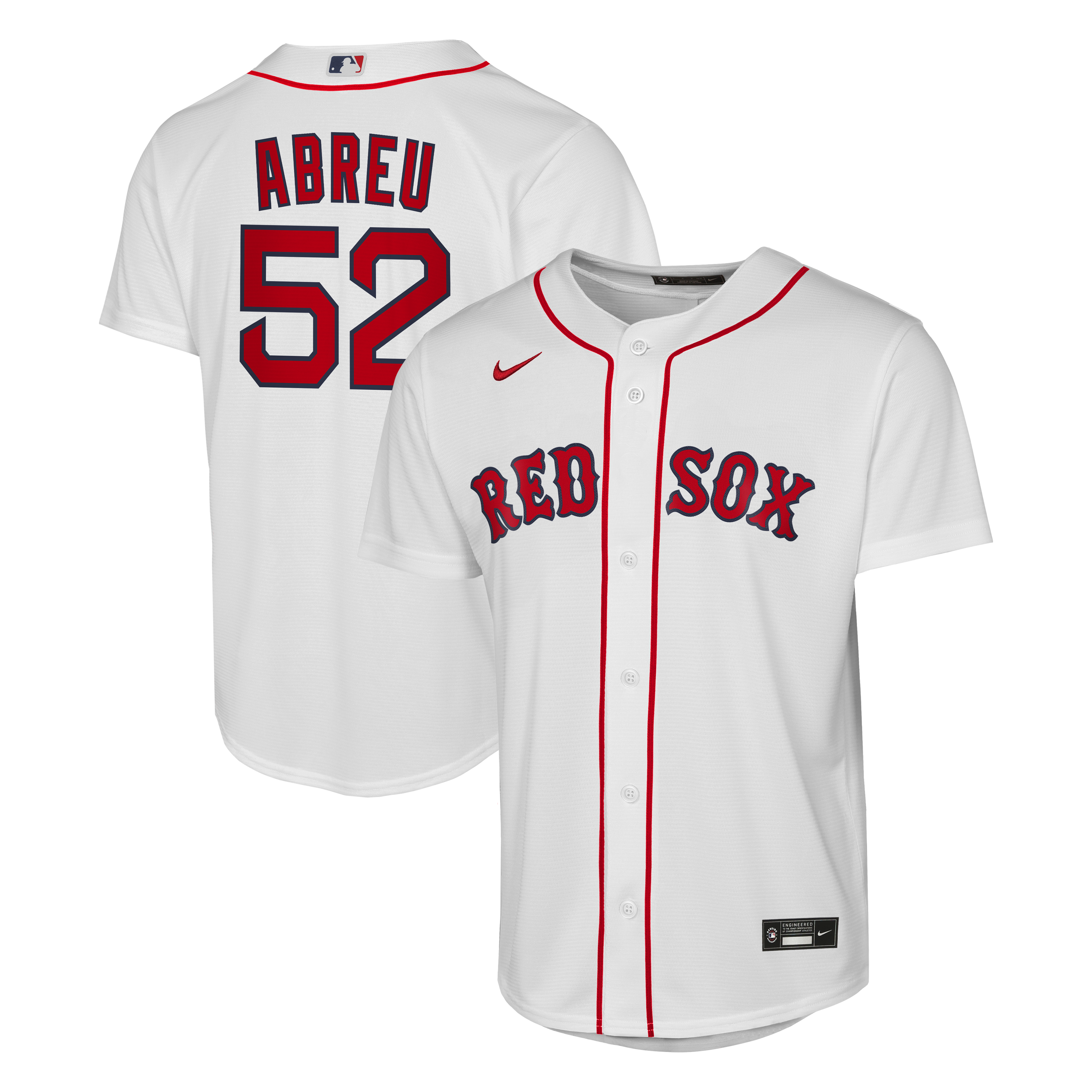 Youth Boston Red Sox Wilyer Abreu Nike White Home Replica Jersey - 2