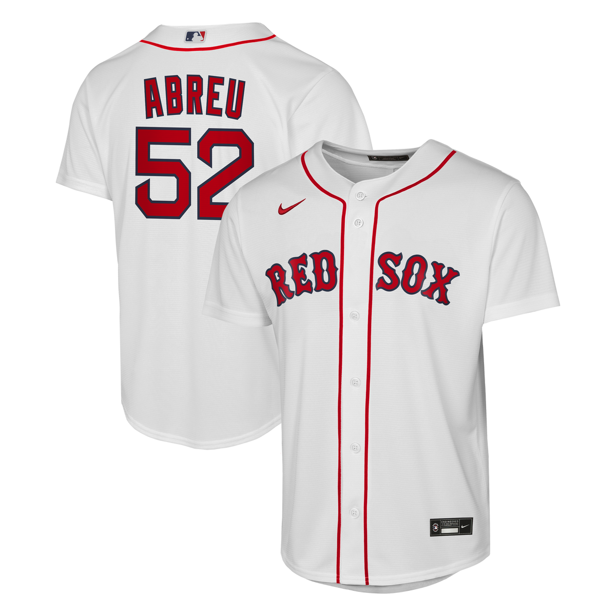 Youth Boston Red Sox Wilyer Abreu Nike White Home Replica Jersey