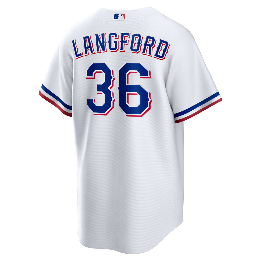 Youth Texas Rangers Wyatt Langford Nike White Home Replica Jersey - 4
