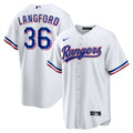 Youth Texas Rangers Wyatt Langford Nike White Home Replica Jersey