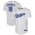 Youth Los Angeles Dodgers Yoshinobu Yamamoto Nike White Home Baseline Jersey